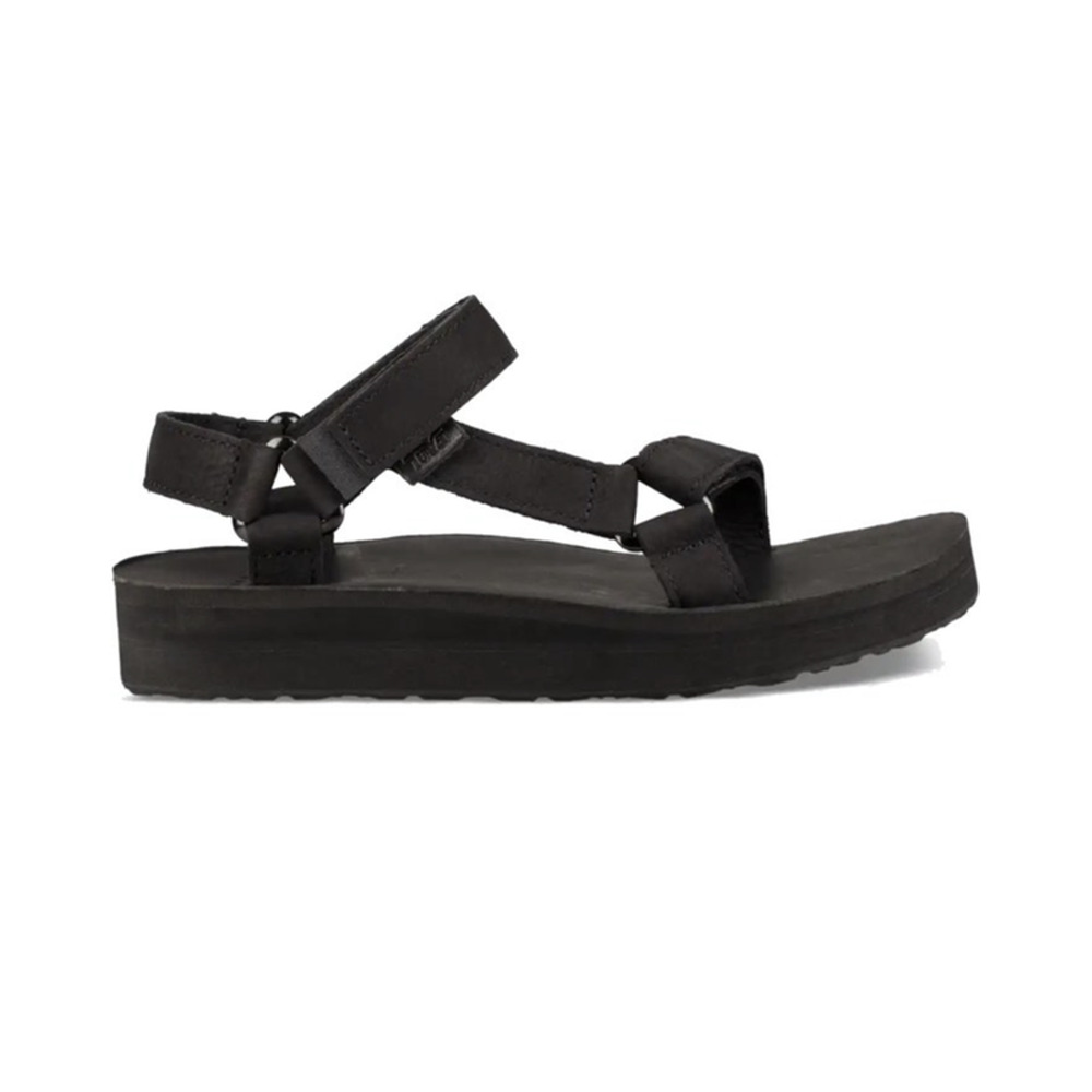 Teva Women’s Midform Universal Leather Sandal in Black Sz 8